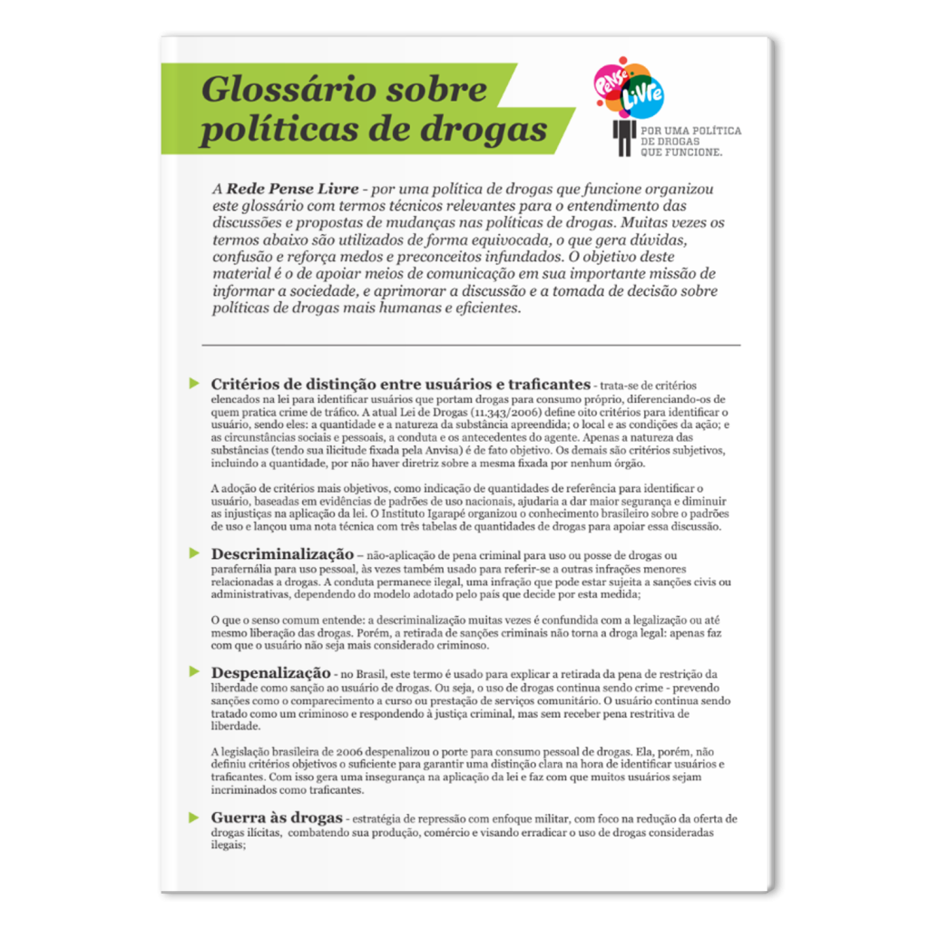 Glossário sobre  políticas de drogas